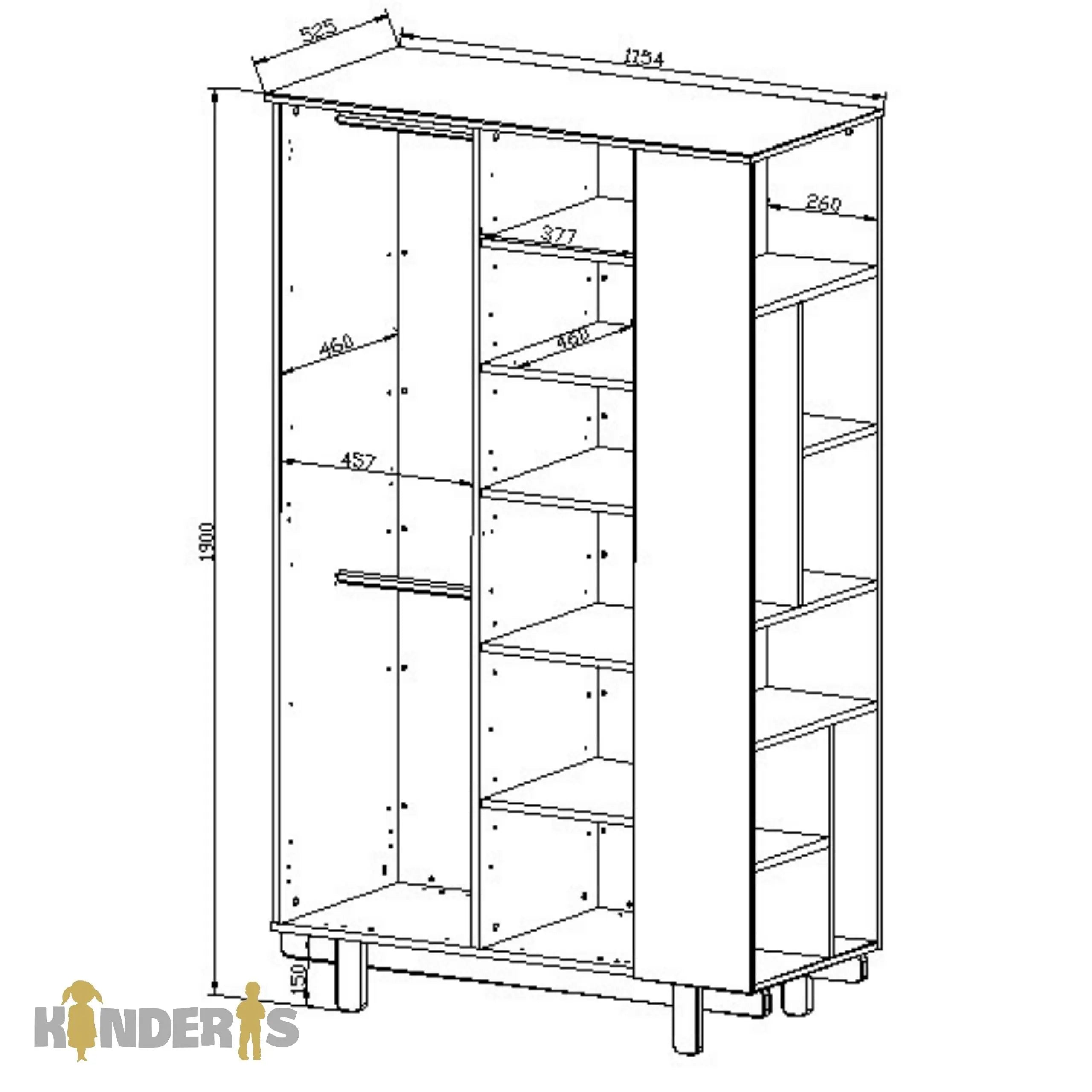 Wardrobe, children's room furniture "BASIC"-5