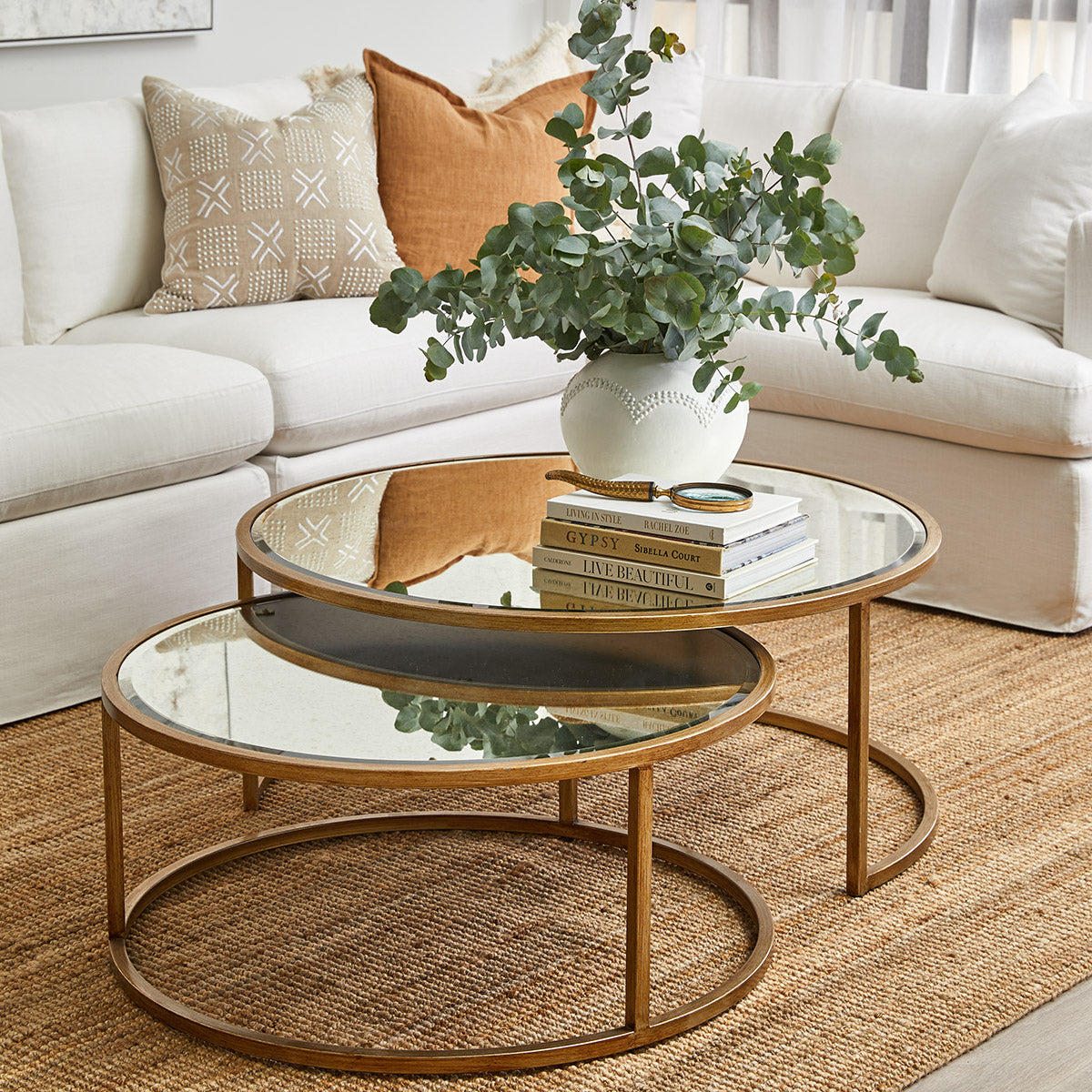 Serene Nesting Coffee Tables - Antique Gold-1