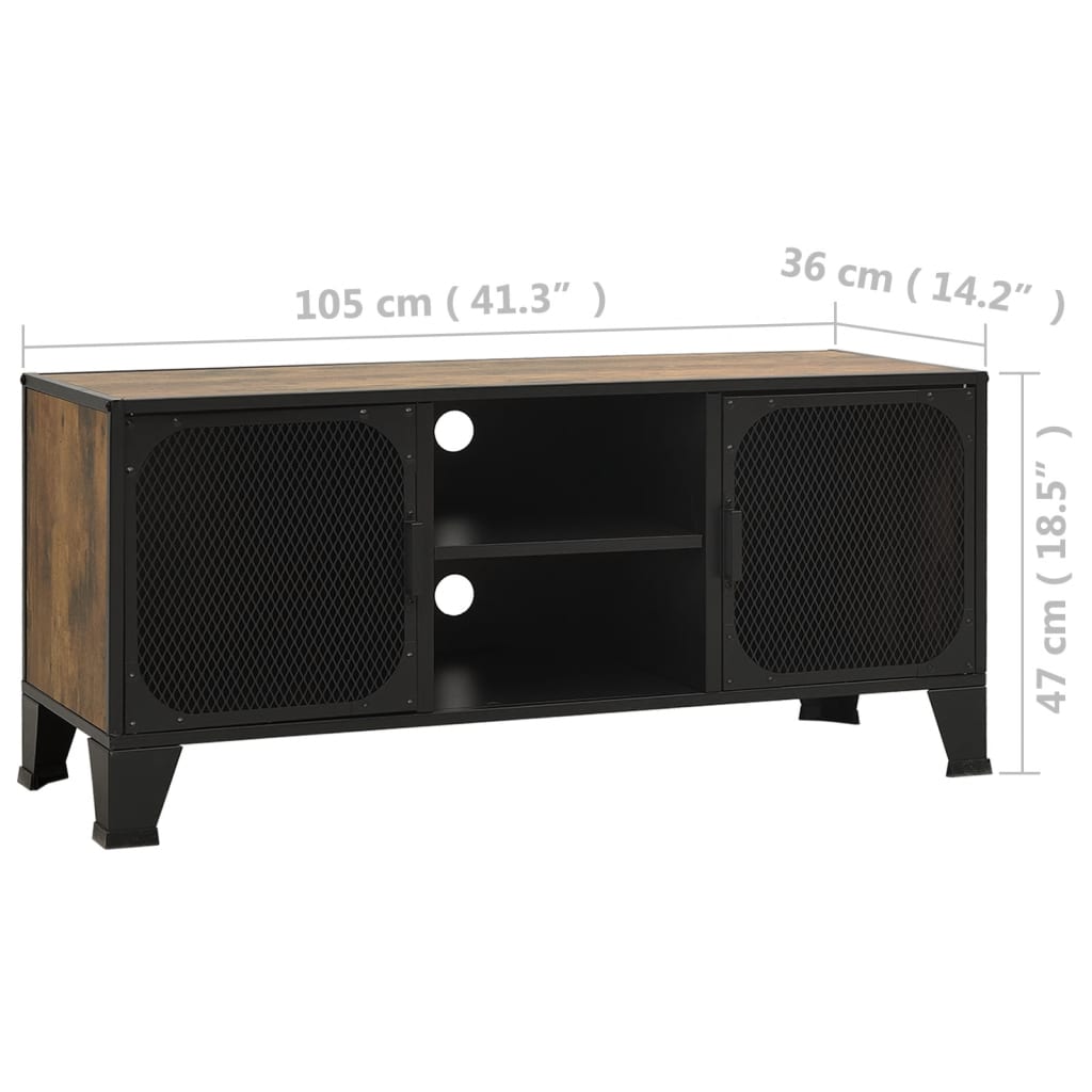 vidaXL TV Stand TV Unit Sideboard TV Unit Media Unit Cupboard Metal and MDF-11