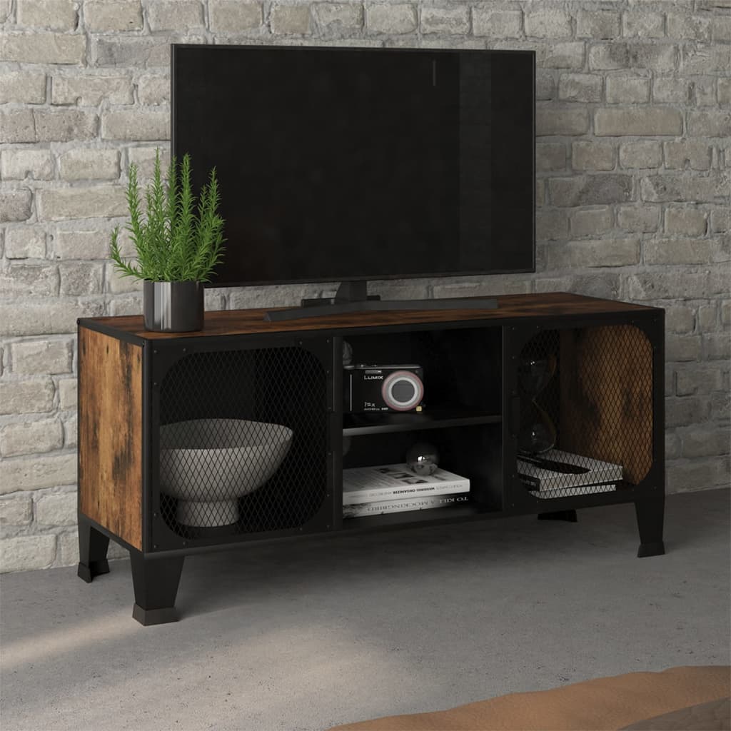 vidaXL TV Stand TV Unit Sideboard TV Unit Media Unit Cupboard Metal and MDF-0