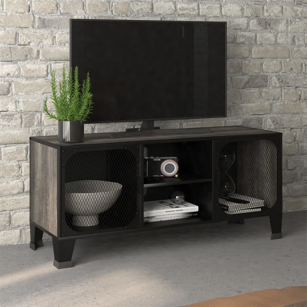 vidaXL TV Stand TV Unit Sideboard TV Unit Media Unit Cupboard Metal and MDF-3