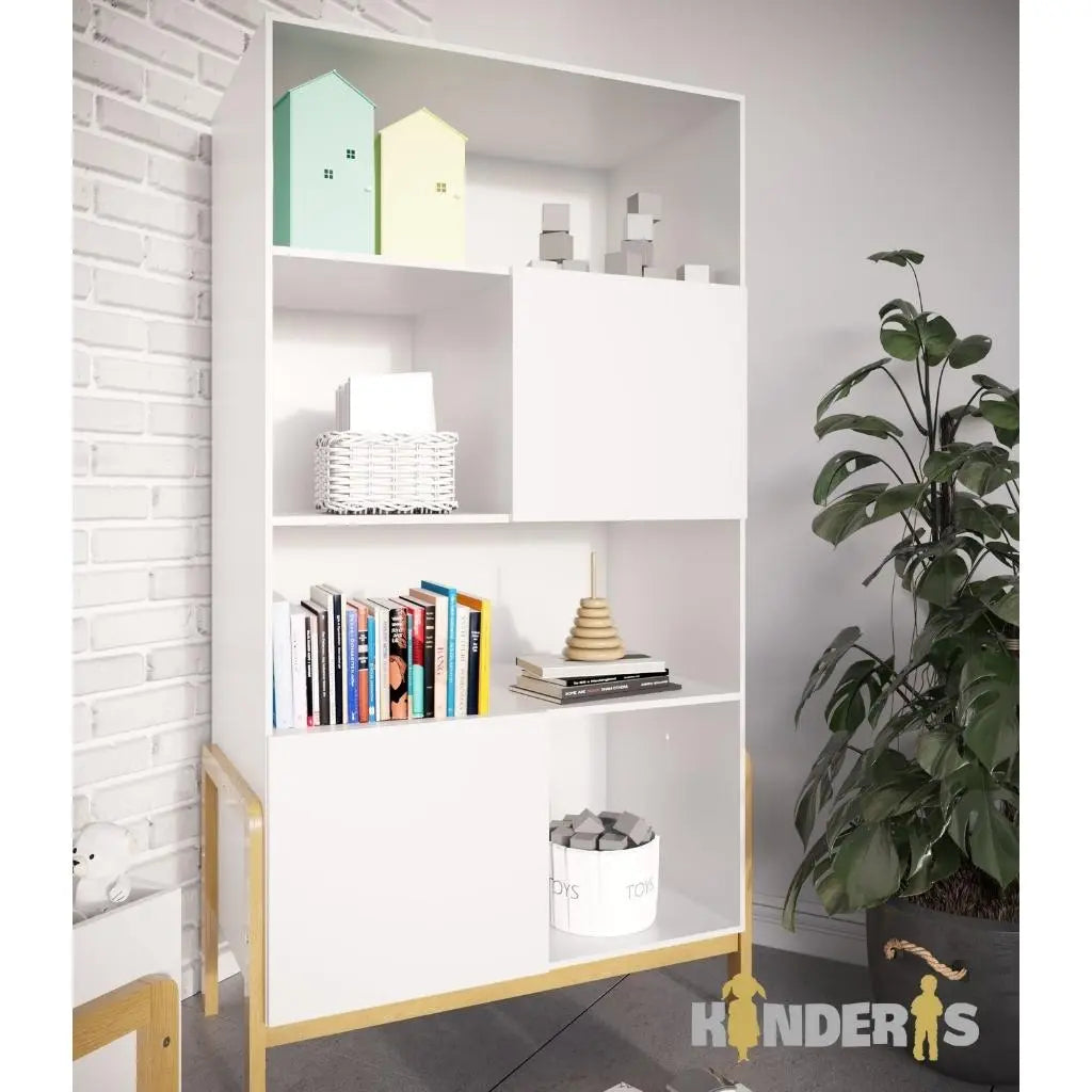 A built-in shelf for a children's room-4