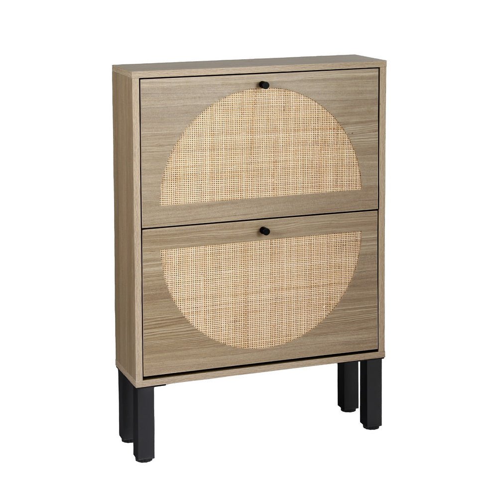 Rattan Shoe Cabinet 2 Drawers-1