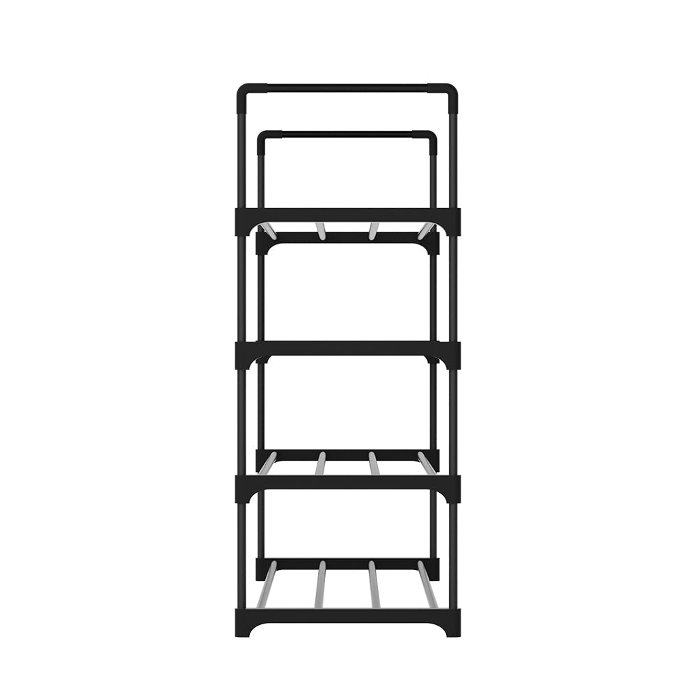 4 Tier Stackable Shoe Rack 80cm Black-4