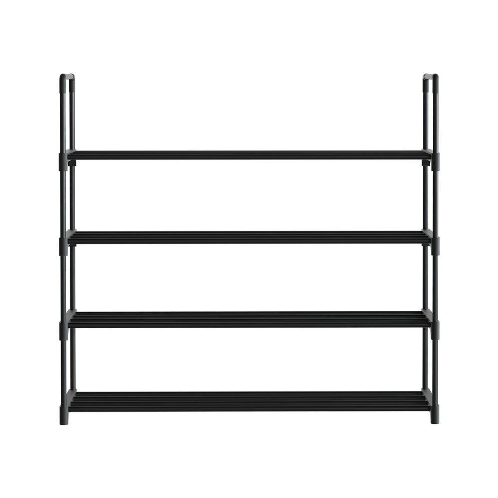 4 Tier Stackable Shoe Rack 80cm Black-3