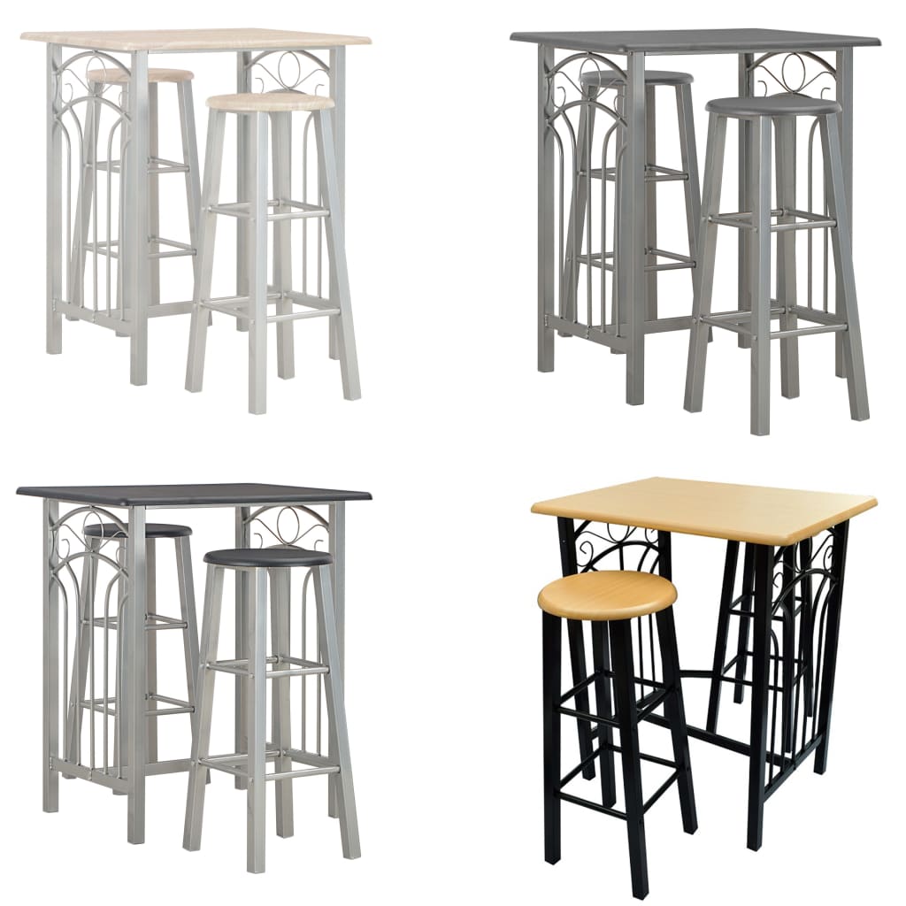 vidaXL Dining Set Table and Stool Kitchen Dining Bar Stool Dinner Table MDF-8